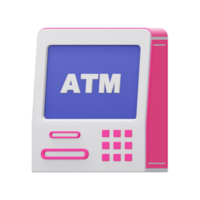 Geldautomaat machine 3d icoon illustratie png