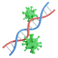 couronne virus la génétique 3d icône illustration png