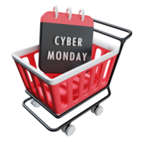 cyber maandag boodschappen doen 3d icoon illustratie png