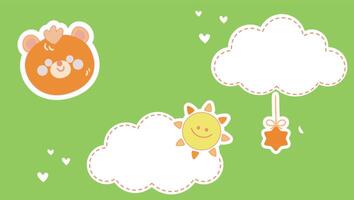 kids background with sun vector