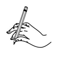 Vector illustration of a hand with a pencil