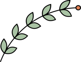 contour fleur avec feuilles agrafe art png