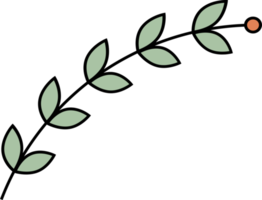 Outline flower with leaves clip art png