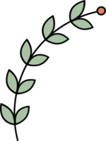 contour fleur avec feuilles agrafe art png