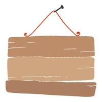 Wooden bulletin board in Wester style. Doodle vector illustration.
