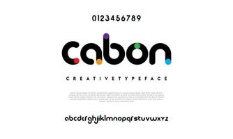 Cabon modern abstract digital alphabet font. Minimal technology typography, Creative urban sport fashion futuristic font and with numbers. vector illustration