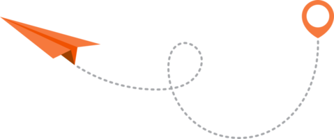 papper flygplan med prickad spår och Karta pekare stift png