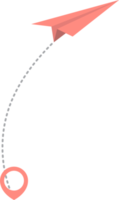 papper flygplan med prickad spår och Karta pekare stift png