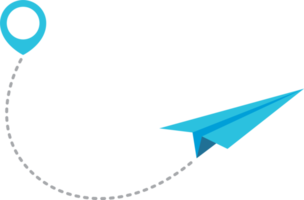 carta aereo con tratteggiata tracciare e carta geografica pointer perno png