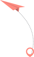 papper flygplan med prickad spår och Karta pekare stift png