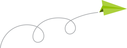 papier avion avec ligne trace png