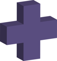 Plus icon in 3D style png