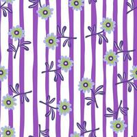 Cute flower seamless pattern in simple style. Hand drawn floral endless background. vector