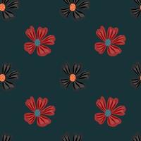 Chamomile flower seamless pattern in simple style. Abstract floral endless background. vector