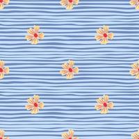 Chamomile flower seamless pattern in simple style. Abstract floral endless background. vector