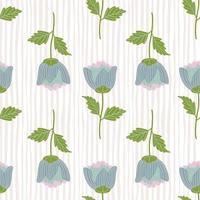 Stylize flower seamless pattern. Elegant botanical background. Abstract floral wallpaper. vector