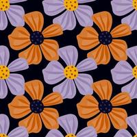 Abstract floral seamless pattern in simple style. Chamomile flower endless background. vector