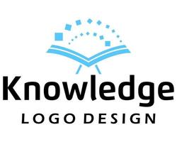 Education book symbol and digital technology logo design. vector