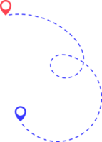 itinerario icona fra Due punti con tratteggiata sentiero e Posizione perno png