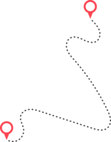 Route icon between two points with dotted path and location pin png