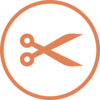 Scissors icon in flat style png