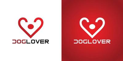 Dog love icon logo design template vector