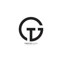 Modern letter c t g rounded shapes line art unique logo vector