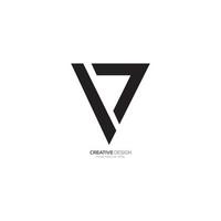 Triangle letter V 7 modern art number monogram unique logo vector