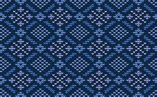 Knitted ethnic pattern, Vector cross stitch geometric background, Embroidery abstract beautiful style