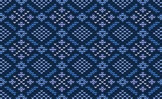 Knitted ethnic pattern, Vector cross stitch geometric background, Embroidery abstract beautiful style