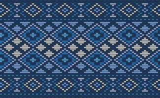 Design knit pattern vector, Cross stitch ethnic geometric background, Embroidery abstract beautiful style vector