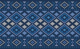 Design knit pattern vector, Cross stitch ethnic geometric background, Embroidery abstract beautiful style vector