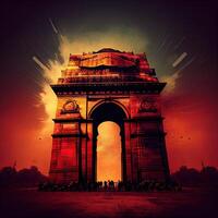 India gate monument illustration photo