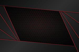 Black stripes overlapping with red lines background. vector