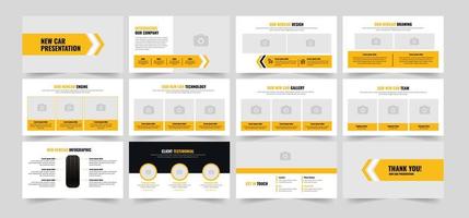 Automobile Presentation Template Design and Car Presentation and Car Service Presentation Template vector