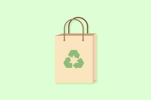 ambientalmente simpático bolsa, reciclar icono, verde color, plano diseño vector diseño modelo