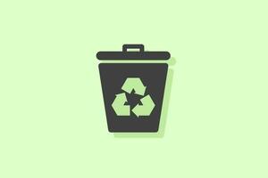 Recycle bin icon vector, trash icon and recycle icon with a green background, icon vector design