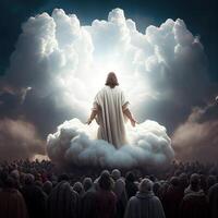 cristiano Dios Jesús en cielo generativo ai foto