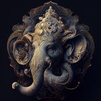 Illustration of a Ganesha Hindu God image photo