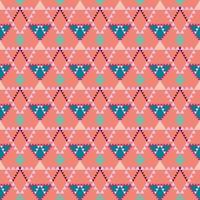 Geometric ethnic pattern with square triangle diagonal abstract ornament design for clothing fabric textiles printing, handcraft, embroidery, carpet, curtain, batik, wallpaper wrapping, vector drawing