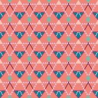 Geometric ethnic pattern with square triangle diagonal abstract ornament design for clothing fabric textiles printing, handcraft, embroidery, carpet, curtain, batik, wallpaper wrapping, vector drawing