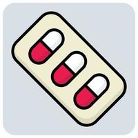 Filled color outline icon for Capsule. vector