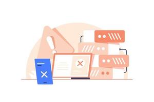 Internal Server Error Concept,Can't Connect To Server or Internet. Website Error 500. Can be used for web, landing page vector