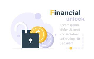 financiero desbloqueo financiero clave, invertir Finanzas símbolo diseño vector