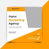 Digital marketing agency social media post banner design template vector