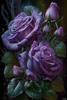 light purple color bunch of beautiful rose photo