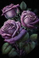 light purple color bunch of beautiful rose photo