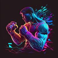 vector boxing Aura Energy Spiritual Gradient Aesthetic background image photo