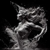 water splash like a venus woman black background image photo