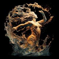 water splash like a venus woman black background photo